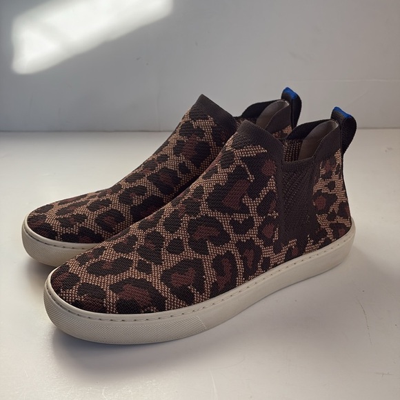 Rothy’s leopard animal print hi top sneaker chelsea boot wild cat slip on - Picture 2 of 16